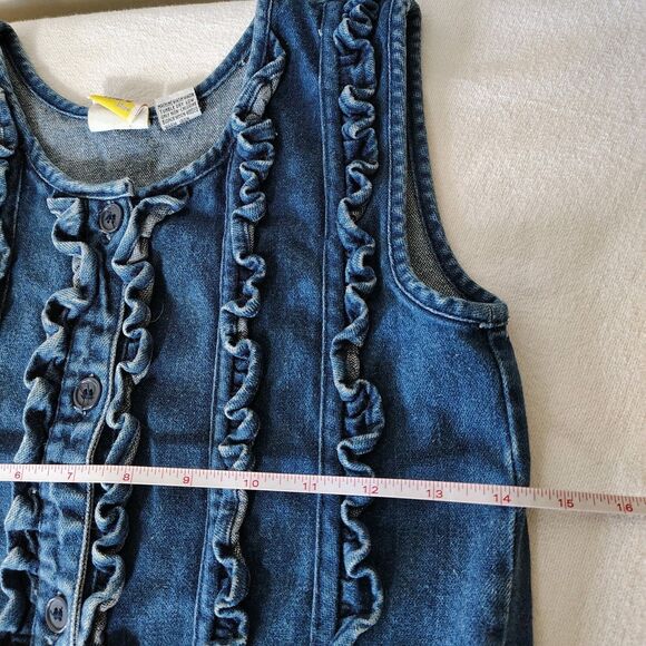 Vtg Girls Drop Waist Pleated USA Ruffle 80s 90s Cottagecore Farmhouse Country 10 - Picture 2 of 9